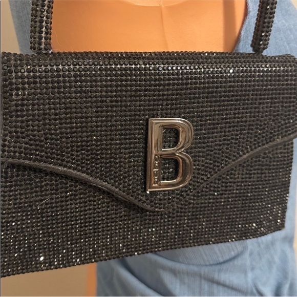 bebe Handbags - bebe Sparkling Black Rhinestone Clutch